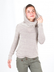 Pull chin&eacute; cr&egrave;me pull confortable &agrave; l'allure casual