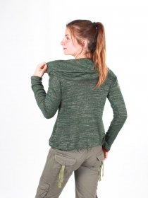 Pull chin&eacute; vert v&ecirc;tement doux et casual