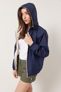 Imperm&eacute;able court r&eacute;versible navy/or pi&egrave;ce textile polyvalente au style sobre et raffin&eacute;
