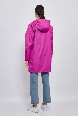 Parka longue r�versible avec capuche violet or parka longue violette et or