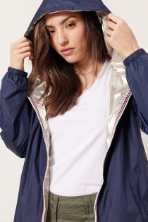 Parka longue r&eacute;versible avec capuche navy or parka longue double face avec capuche