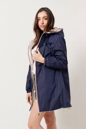 Parka longue r�versible avec capuche navy or parka longue double face avec capuche
