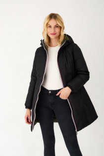 Parka doudoune r&eacute;versible noir kaki parka double face noir et kaki