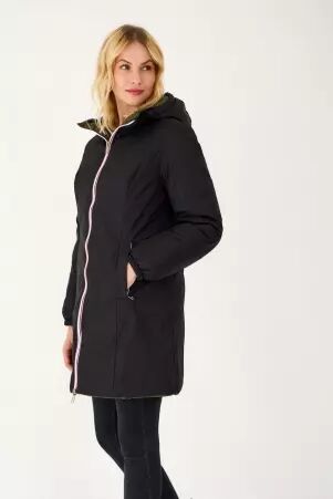 Parka doudoune r�versible noir kaki veste chaude � style utilitaire