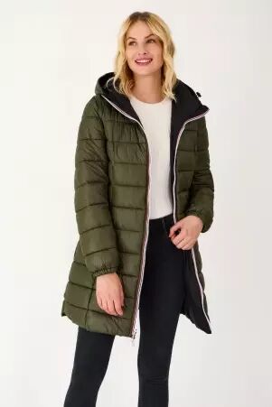 Parka doudoune r�versible noir kaki veste chaude � style utilitaire