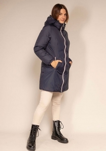 Parka doudoune r&eacute;versible navy kaki manteau chaud au contraste &eacute;l&eacute;gant
