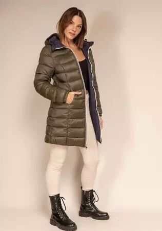 Parka doudoune r�versible navy kaki parka r�versible bleu marine et kaki