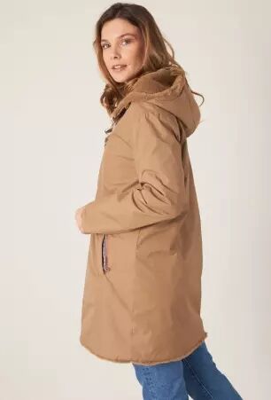 Parka r�versible fourr�e taupe parka taupe r�versible doubl�e