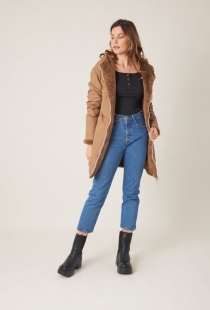 Parka r&eacute;versible fourr&eacute;e taupe parka confortable et fonctionnelle