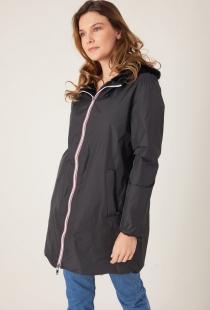 Parka r&eacute;versible fourr&eacute;e noir veste hivernale douce