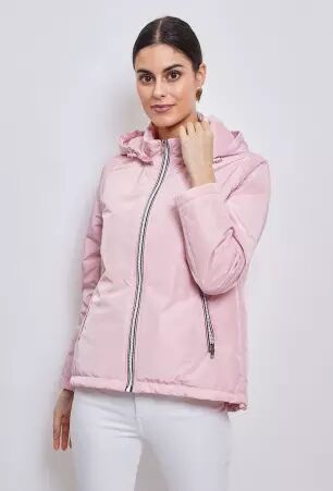 Parka courte l�g�rement ouat�e rose parka courte rose au style doux