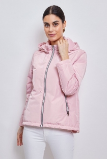 Parka courte l&eacute;g&egrave;rement ouat&eacute;e rose parka courte rose au style doux