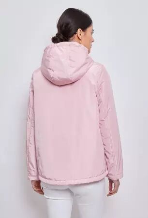 Parka courte l�g�rement ouat�e rose parka courte rose au style doux