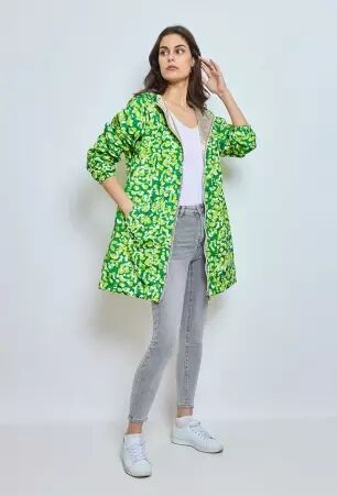 Parka longue r�versible liberty verte parka longue � imprim� liberty vert