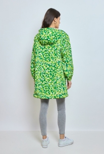 Parka longue r&eacute;versible liberty verte manteau double face floral