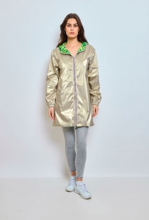 Parka longue r&eacute;versible liberty verte veste longue originale et f&eacute;minine