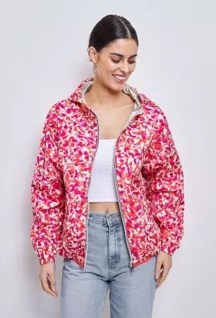 Parka courte r�versible liberty orange parka courte liberty orange florale