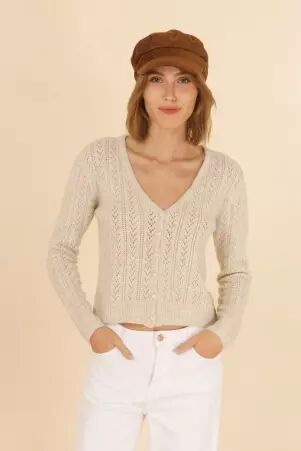 Gilet Mumbai ecru pi�ce mode � l'esth�tique �pur�e et facile � associer � l'esprit urbain