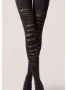 Collant noir effet d&eacute;chirures Axel accessoire mode au style contemporain