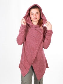 Gilet Kali Bordeaux pi&egrave;ce en maille douce au style &eacute;l&eacute;gant et affirm&eacute;