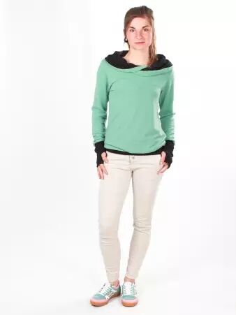 Pull Witch vert d'eau maille fluide