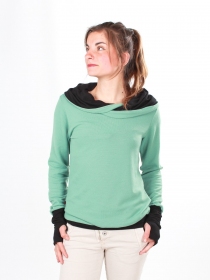 Pull Witch vert d'eau maille fluide