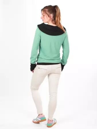 Pull Witch vert d'eau maille fluide