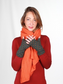 Mitaines Inca Kaki mitaines Inca kaki &agrave; l'allure naturelle