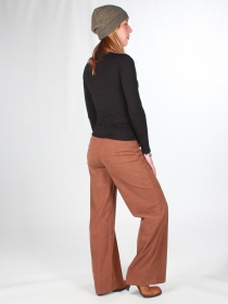 Pantalon velours camel pi&egrave;ce mode intemporelle