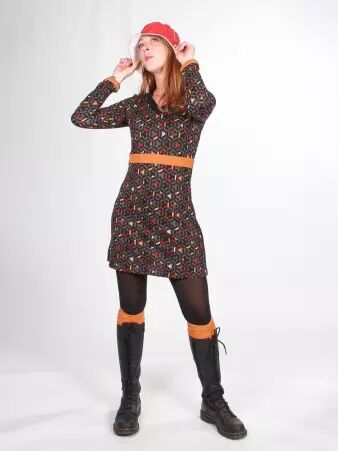 Robe Bailey Kaleidoscope gris robe graphique � motif kal�idoscope