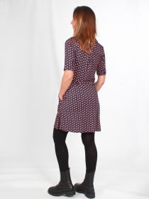 Robe Anna manches courtes Saki noir robe confortable au style affirm&eacute;