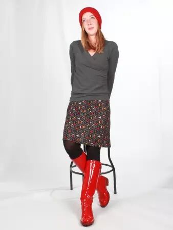 Jupe Zazie Kaleidoscope gris jupe � l'imprim� kal�idoscope gris