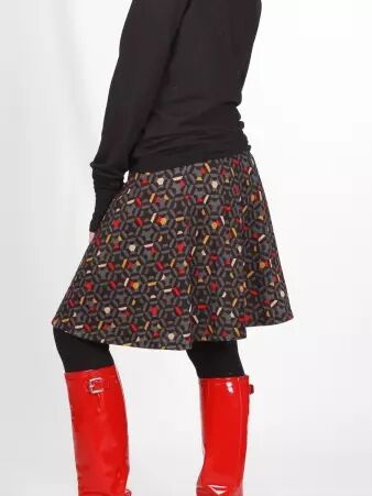 Jupe Zazie Kaleidoscope gris jupe � l'imprim� kal�idoscope gris