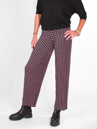 Pantalon Palazzo Saki noir pantalon large noir � l'allure graphique