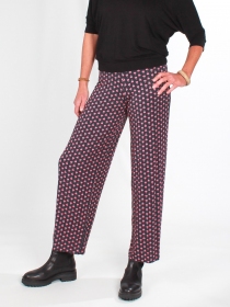 Pantalon Palazzo Saki noir pantalon large noir &agrave; l'allure graphique