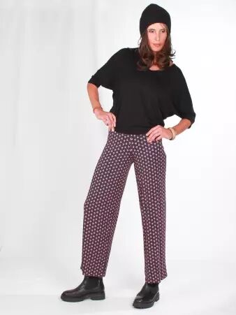 Pantalon Palazzo Saki noir pantalon large noir � l'allure graphique