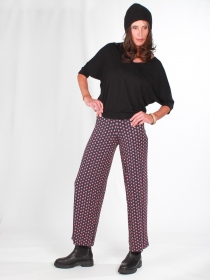 Pantalon Palazzo Saki noir v&ecirc;tement fluide au style affirm&eacute;