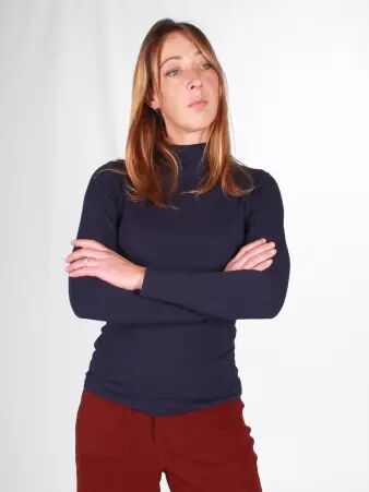 Top col montant Navy top col montant bleu navy