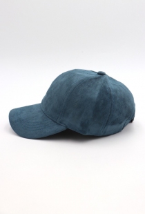 Casquette su&eacute;dine Bleu canard accessoire textile au look moderne