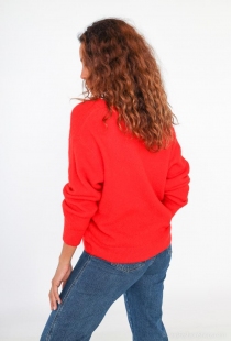 Pull alpaga orange pull maille expressif