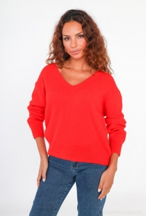 Pull alpaga orange pi&egrave;ce cocooning lumineuse