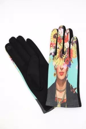 Gants Frida multi couleurs accessoire hiver en su�dine � la finition douce et �l�gante