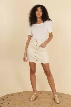 Jupe Jazz Beige cr�ation mode au design �pur� et � l'esprit casual chic