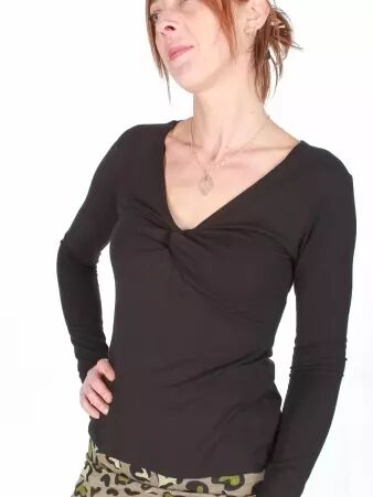 Top Ilanga manches longues Noir top noir sobre manches longues