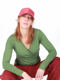 Top cache coeur vert Kaki