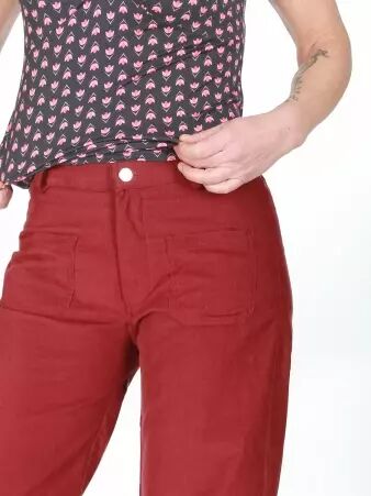 Pantalon Beegees velour Bordeaux v�tement f�minin chic et chaleureux