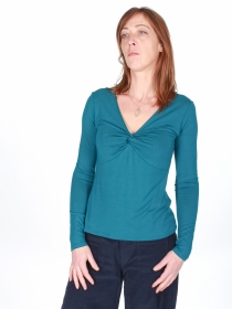 Top Ilanga manches longues Bleu petrol