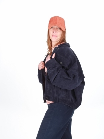 Veste velours bleu marine