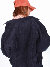 Veste velours bleu marine