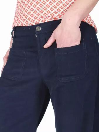 Pantalon Beegees velour Bleu pi�ce mode confortable et �l�gante